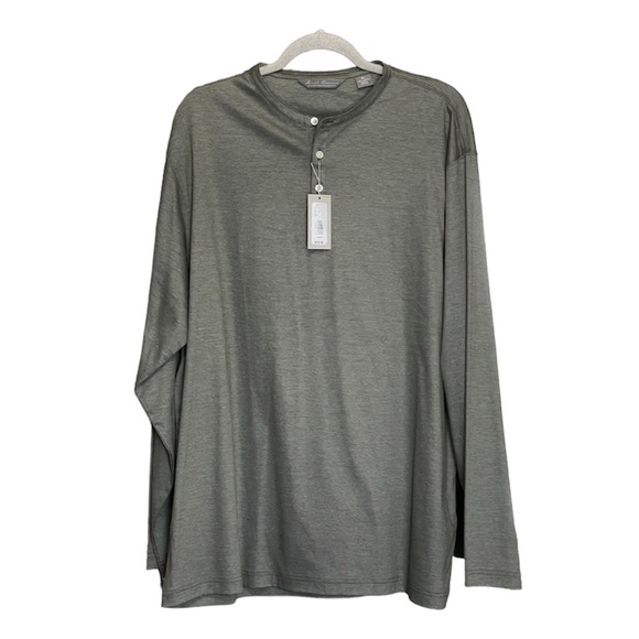 NWT daniel cremieux signature green 3 button henley long sleeve shirt tee XL - Picture 1 of 5